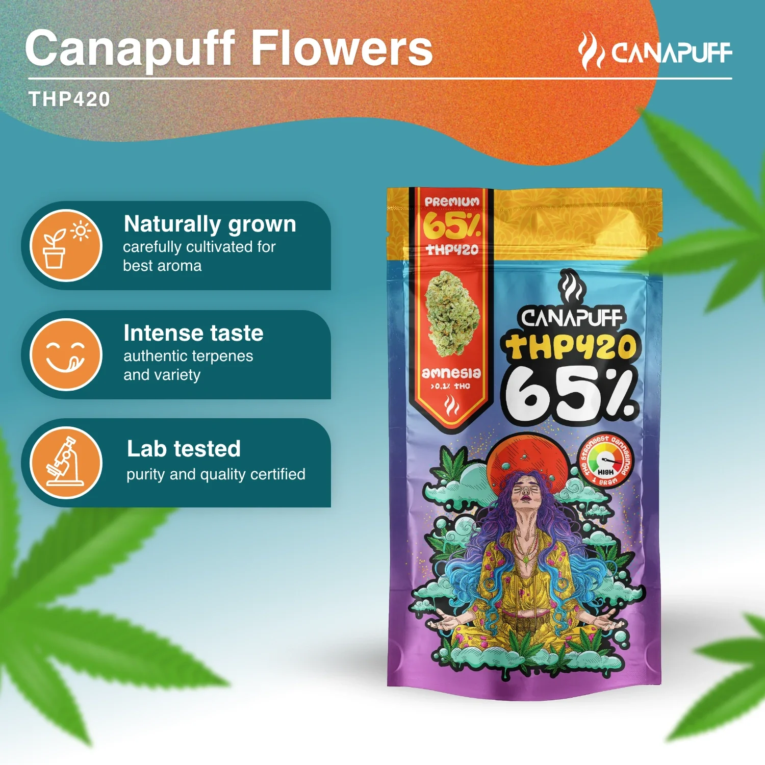 THP420 Flowers Amnesia 65% - Image 2