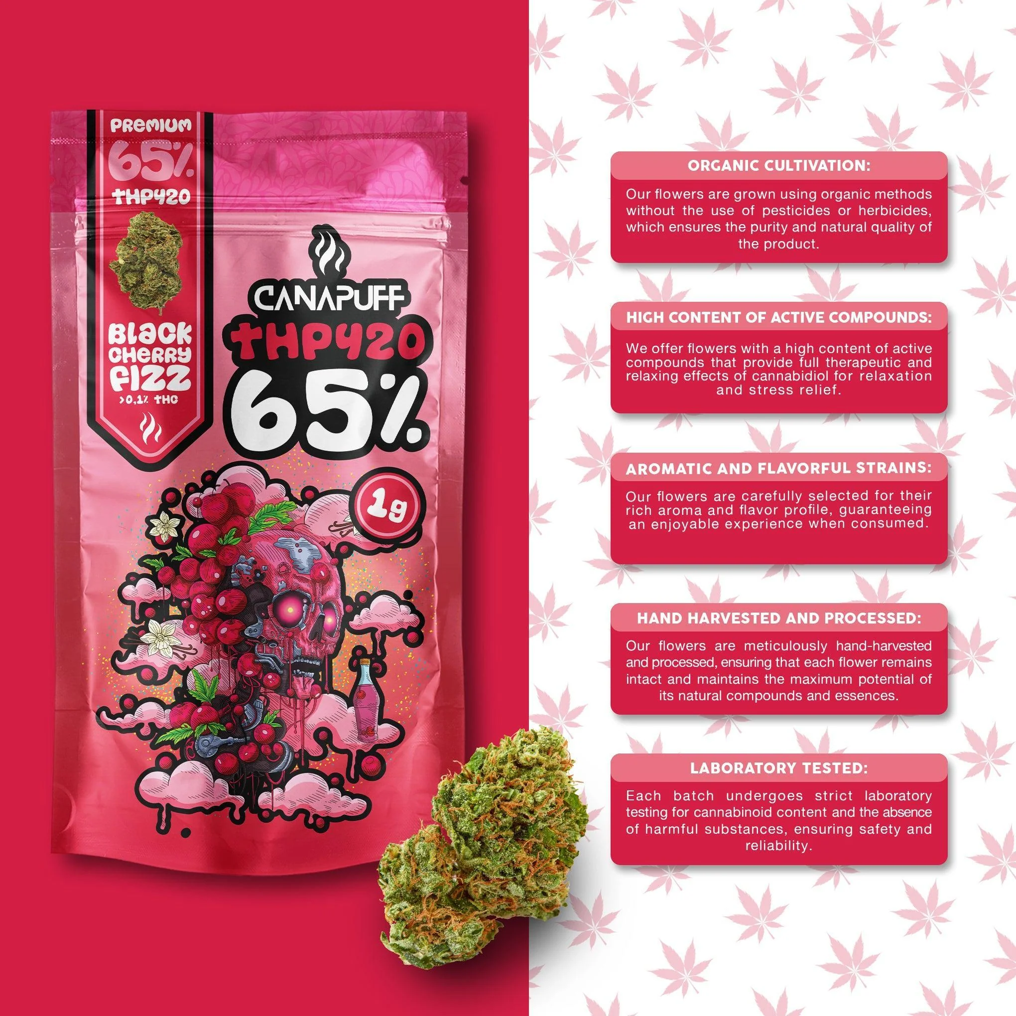 THP420 Flowers Black Cherry Fizz 65% - Image 2