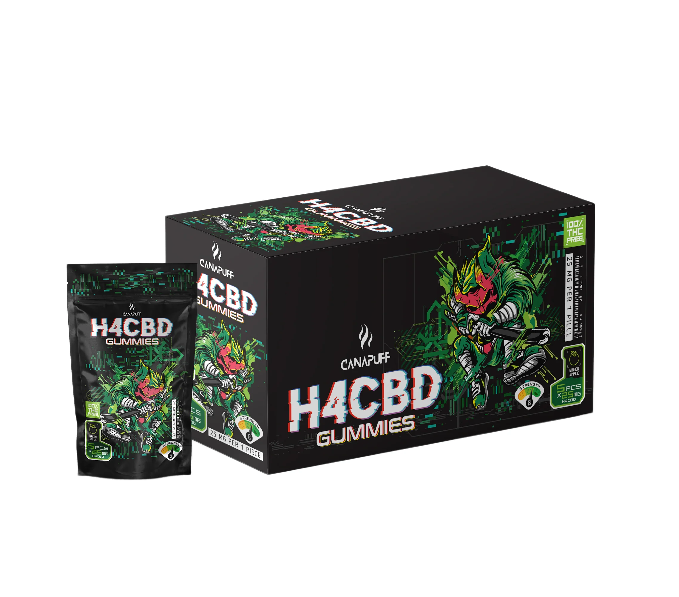 H4CBD Gummies Green Apple - Image 2