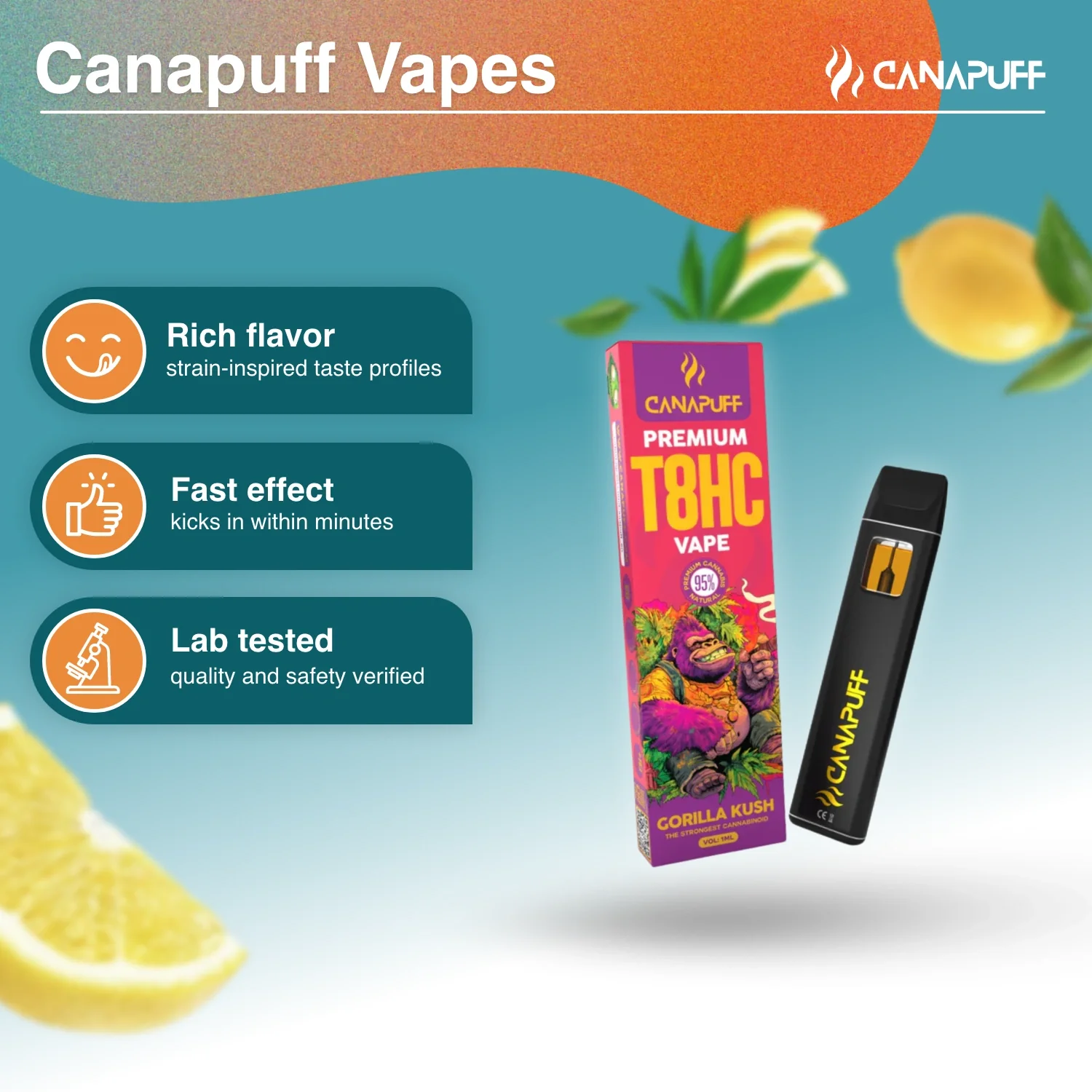 T8HC Vape Gorilla Kush 95% 1ml - Image 2