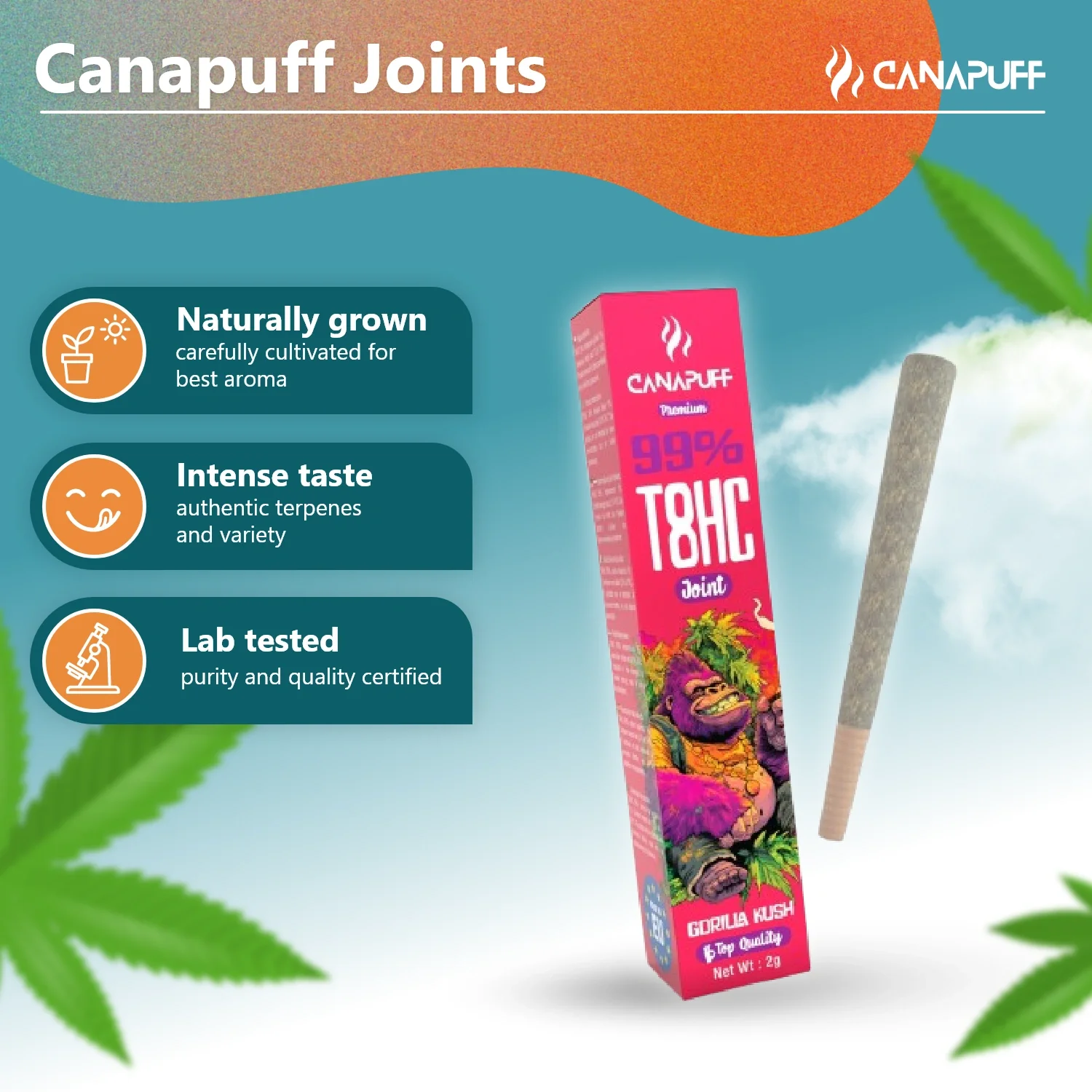T8HC Joint Gorilla Kush 99% 2g - Image 2