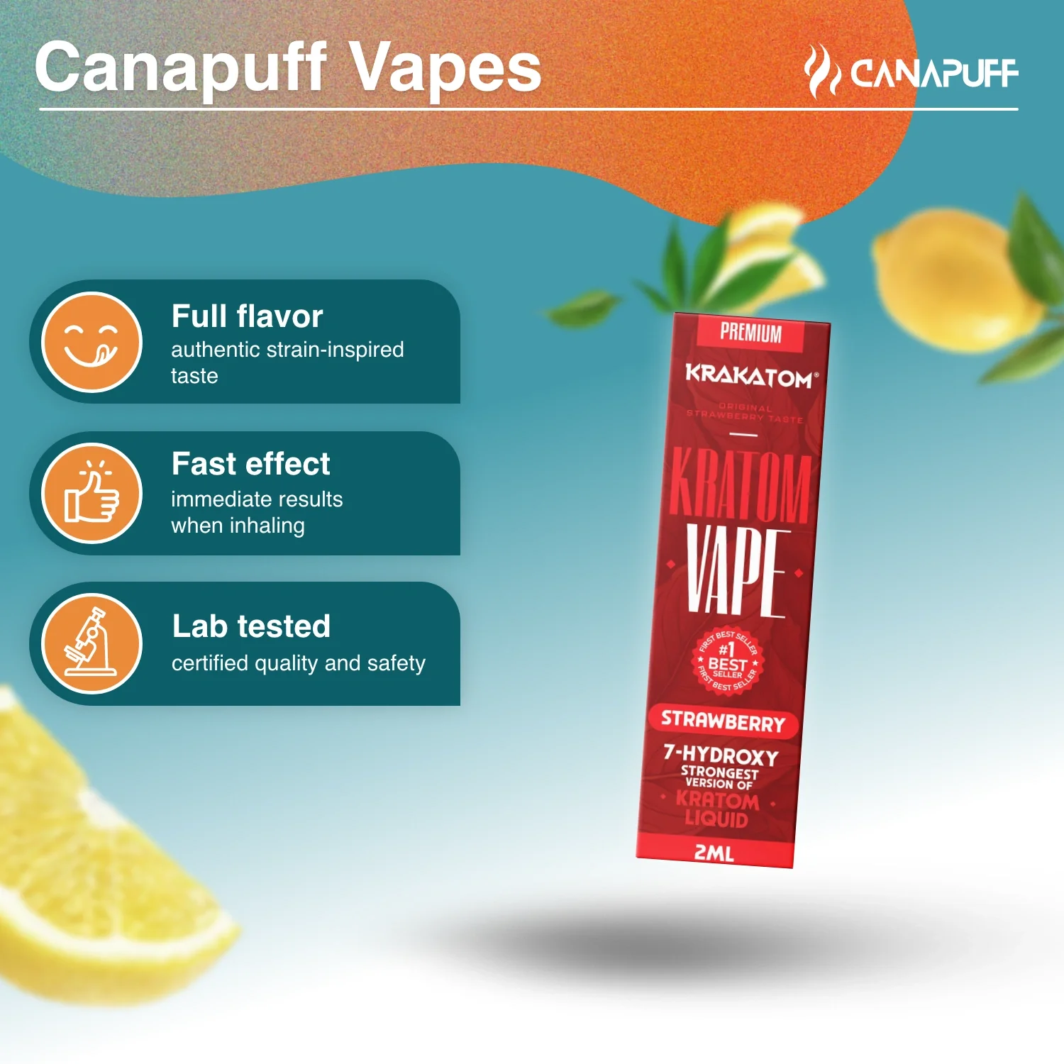 Krakatom 7-Hydroxy Kratom Vape Strawberry - Image 2