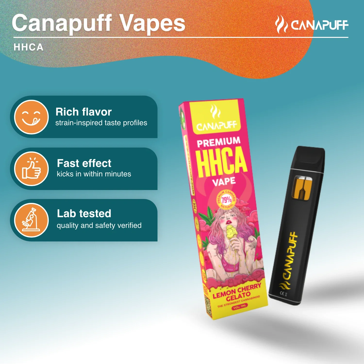 HHC-A Vape Lemon Cherry Gelato 79% 1ml - Image 2