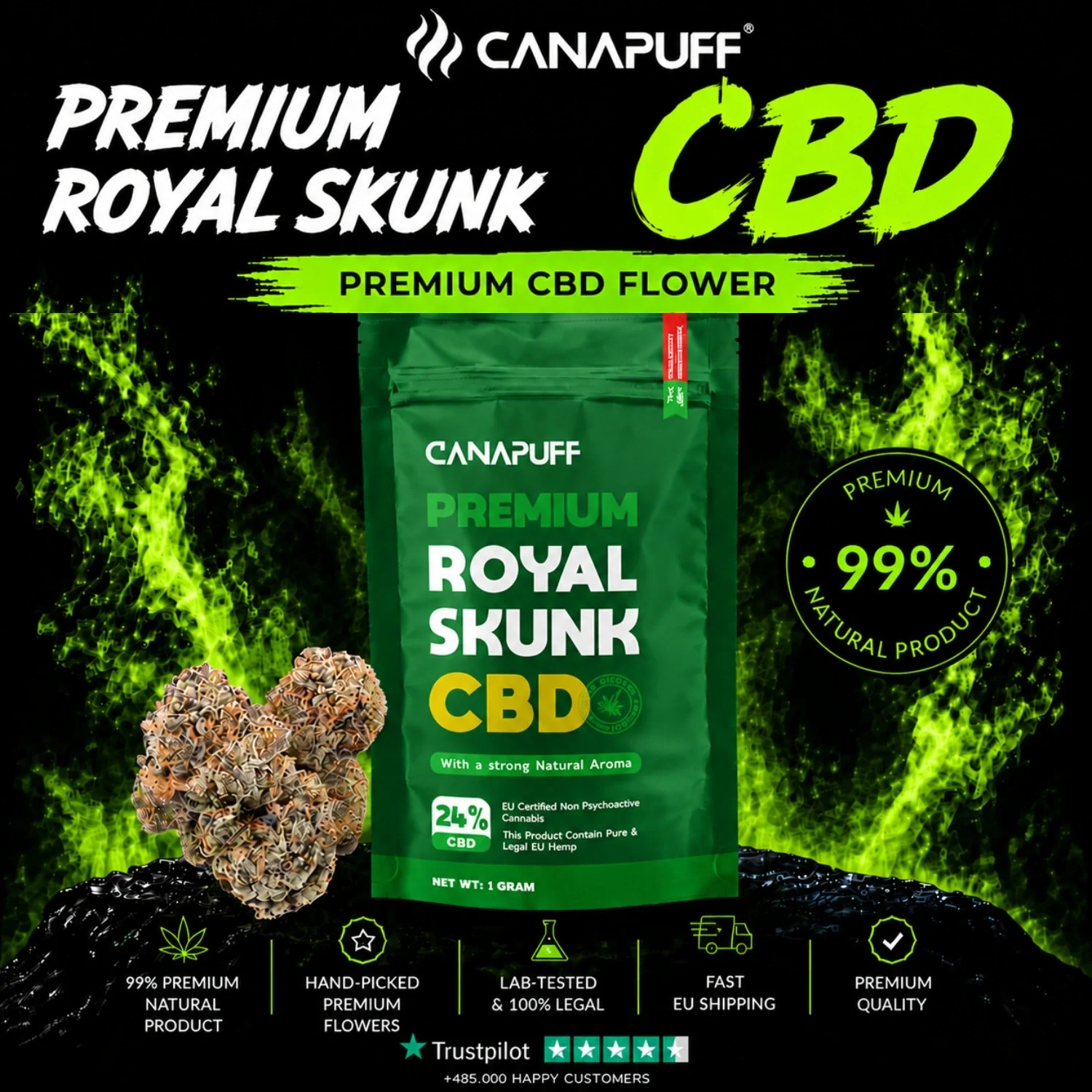 CBD Flowers Royal Skunk 24% - Image 2